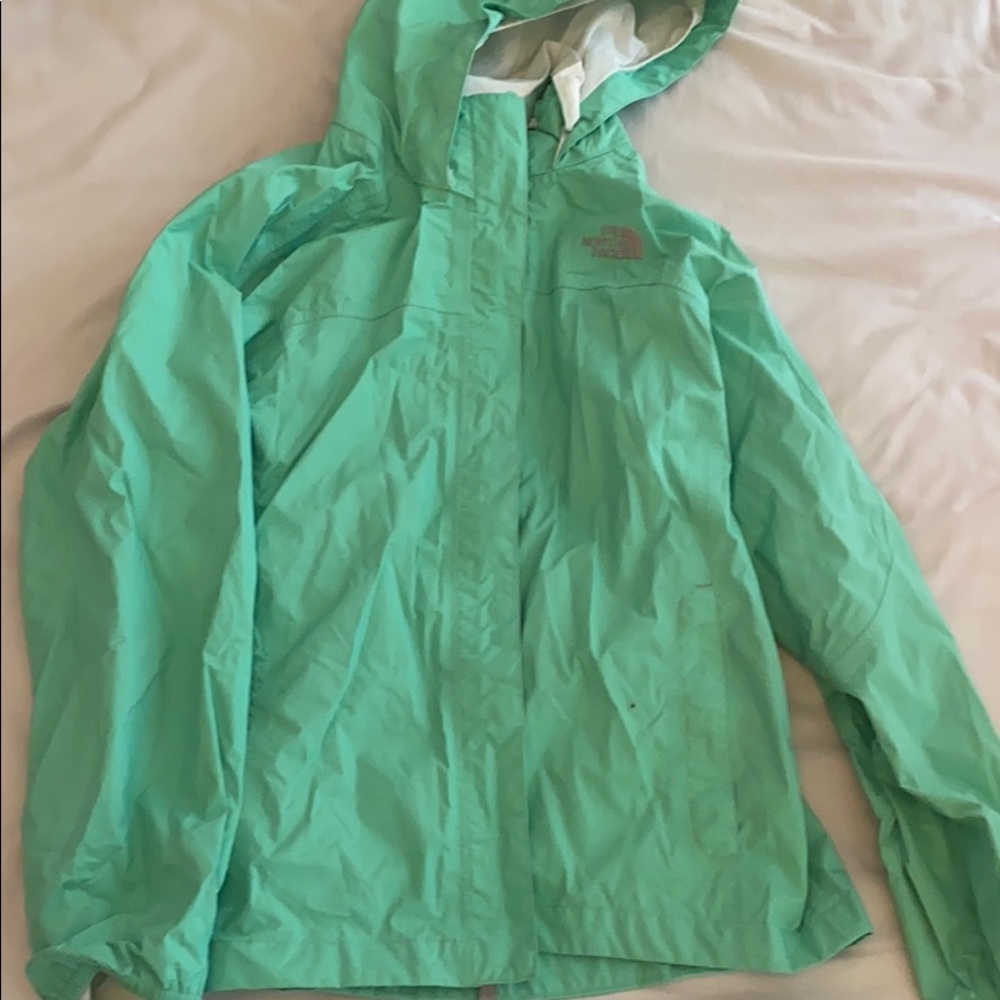 Girls north face rain jacket